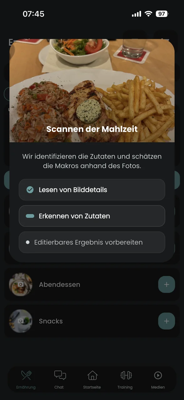 KI Mahlzeit scannen