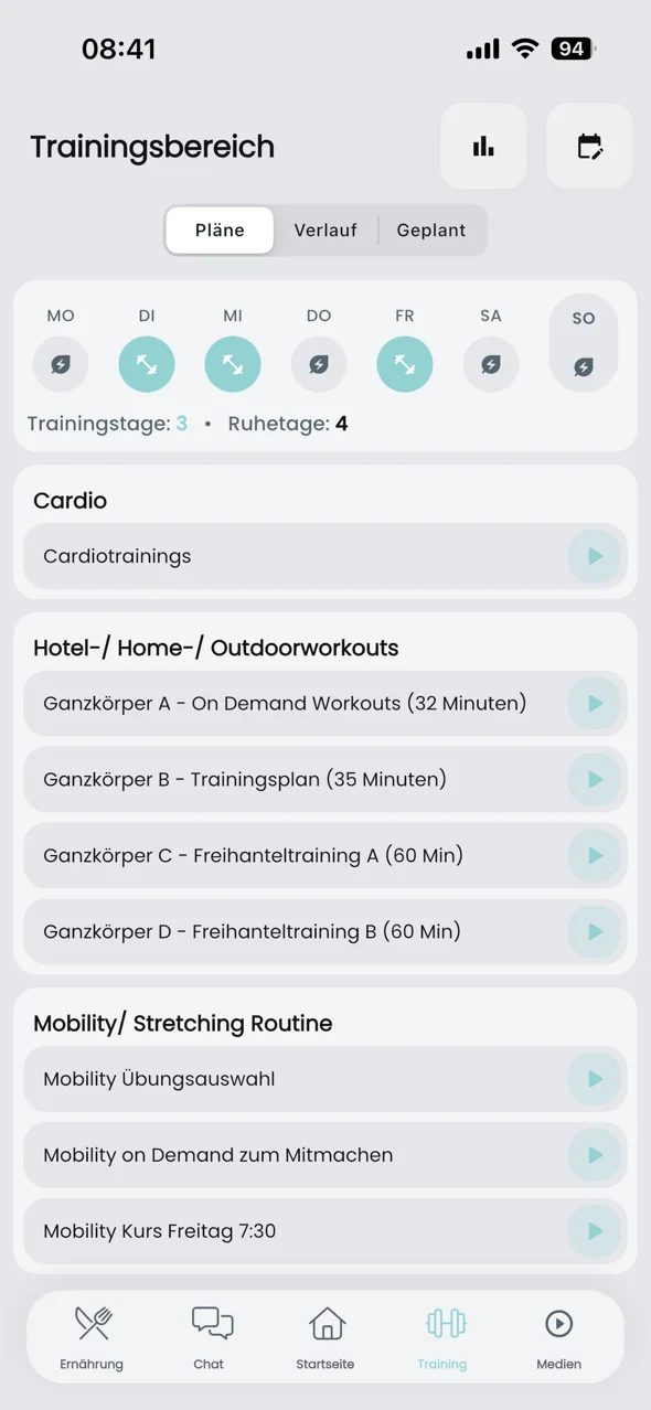 Dein Trainingsplan